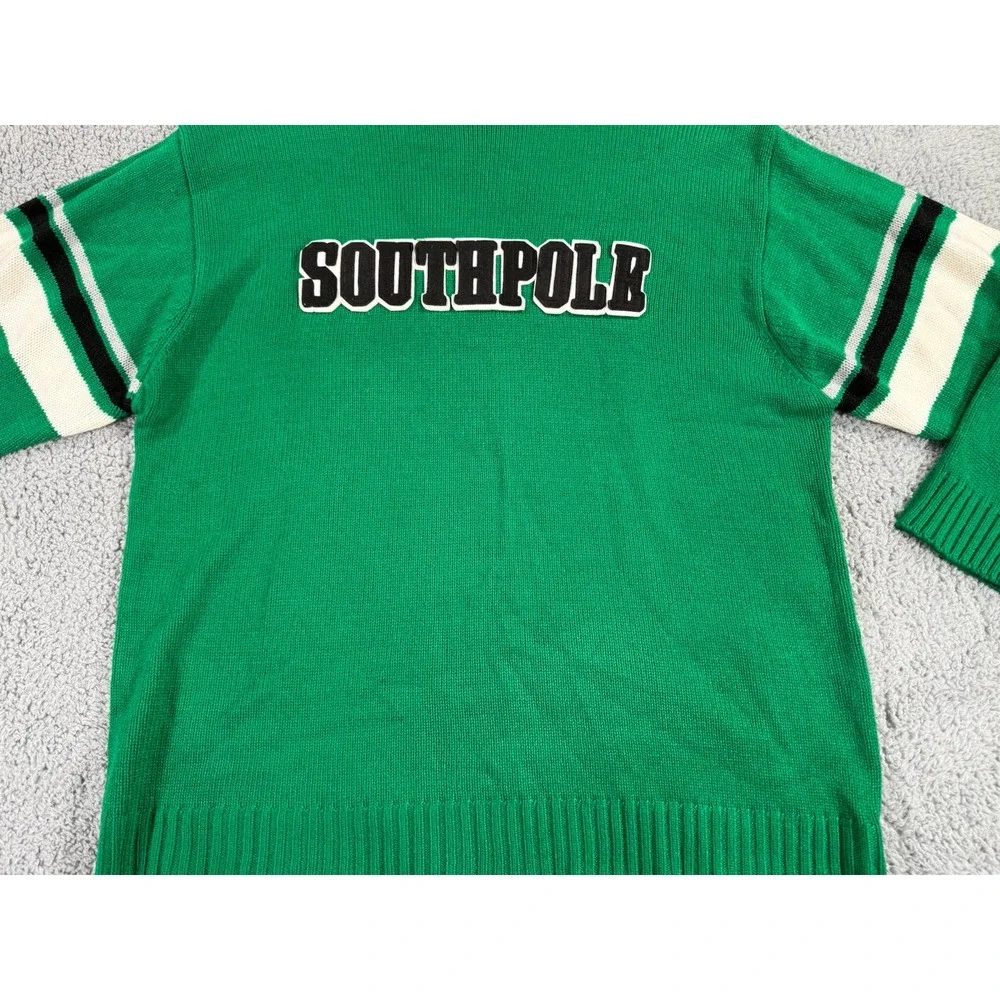 Vintage Southpole Turtleneck Sweater Mens 2XL Green‎ Logo Spell Out Long Sleeve
